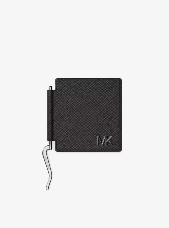 Etui na karty Edison odporne na zarysowania, skórzane, z klipsem na pieniądze