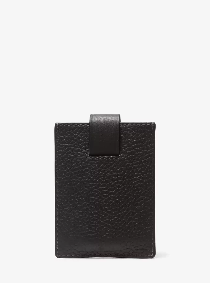 Etui na karty Hudson Pebbled Leather Snap