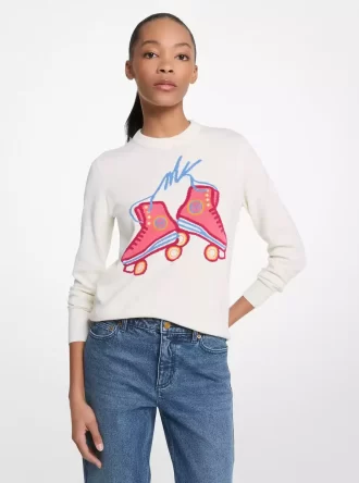 Graficzny sweter dzianinowy