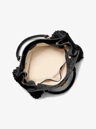 Hamilton Moderne Duża Torba Zamszowa z Frędzlami