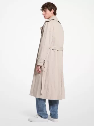 Inox Oversize’owy płaszcz typu trenchcoat z mieszanki bawełny