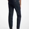 Jeansy cargo z denimu stretch