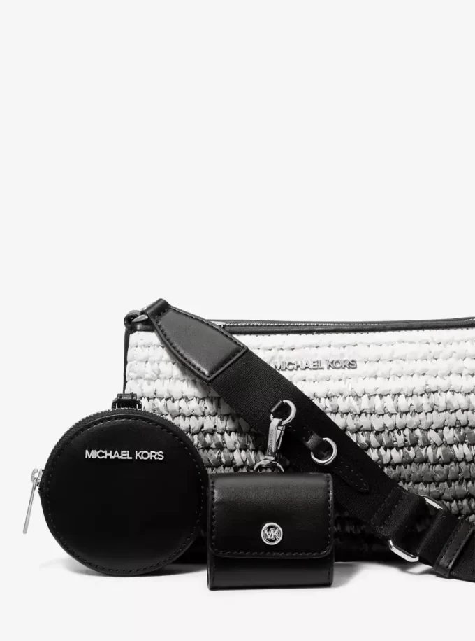 Jet Set Mała torebka crossbody ze słomy w kolorze ombre z etui na Apple Airpods Pro®