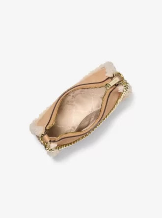 Jet Set Mała torebka typu crossbody z zamszu i imitacji skóry owczej