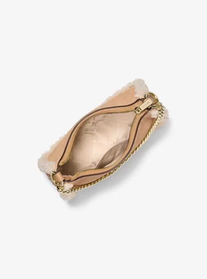 Jet Set Mała torebka typu crossbody z zamszu i imitacji skóry owczej