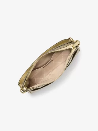 Jet Set Średniej wielkości metaliczna torba typu crossbody z logo Signature