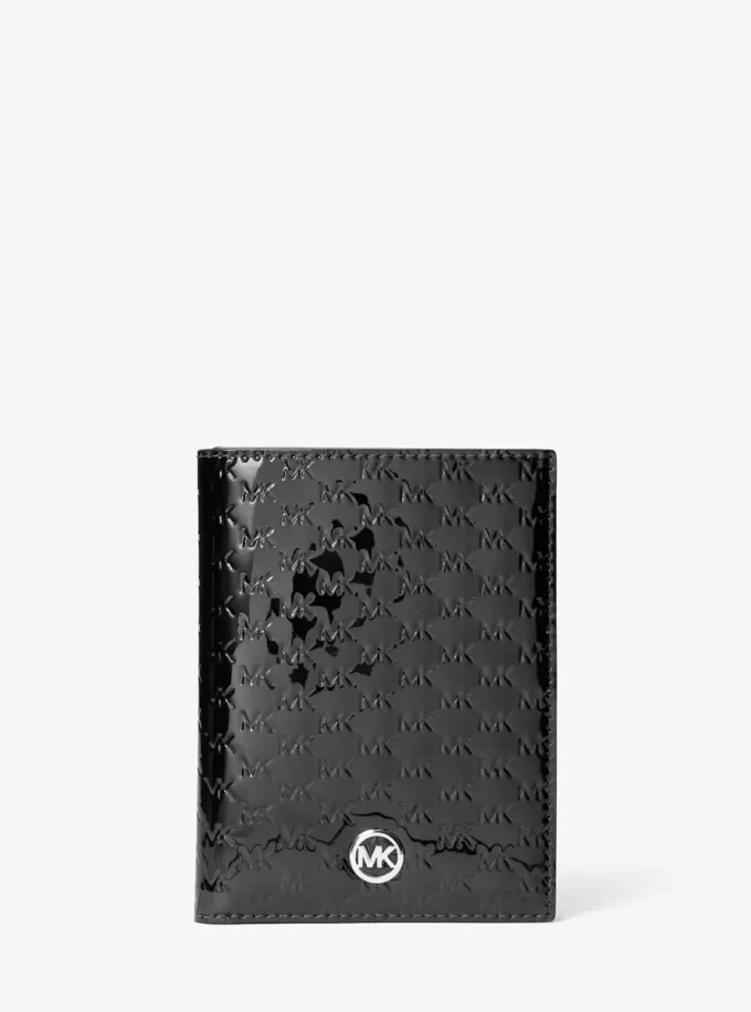 Jet Set Średniej wielkości portfel na paszport z wytłoczonym logo patentowym