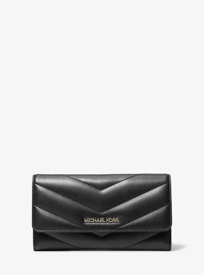 Jet Set Travel Duży pikowany portfel składany na trzy części