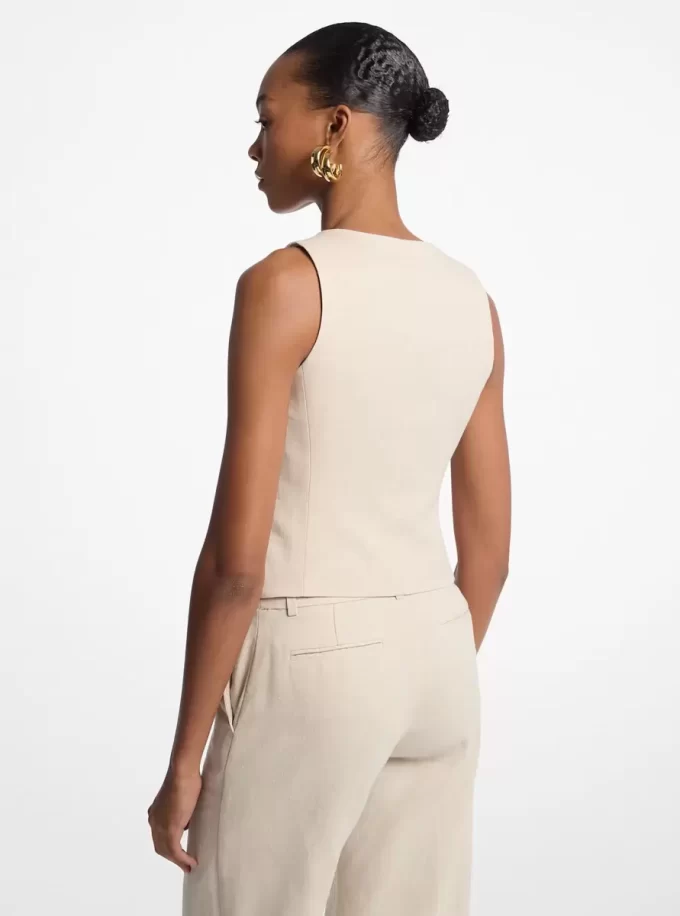 Kamizelka z lnu i bawełny twill