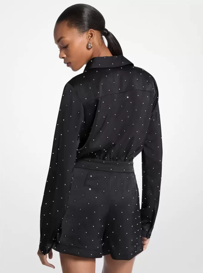 Kombinezon satynowy z ćwiekami