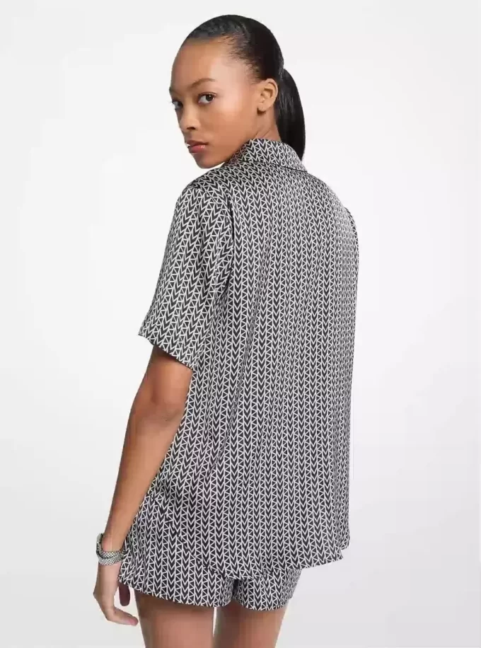 Koszula kempingowa z nadrukiem logo MK2000 z satyny