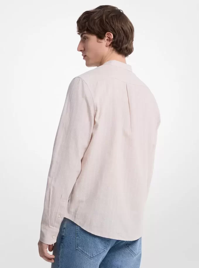 Koszula w paski z mieszanki lnu i bawełny Koszula w paski z mieszanki lnu i bawełny