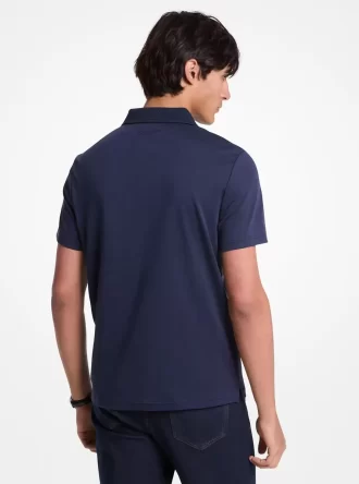 Koszulka polo z kołnierzykiem z bawełny i siateczki