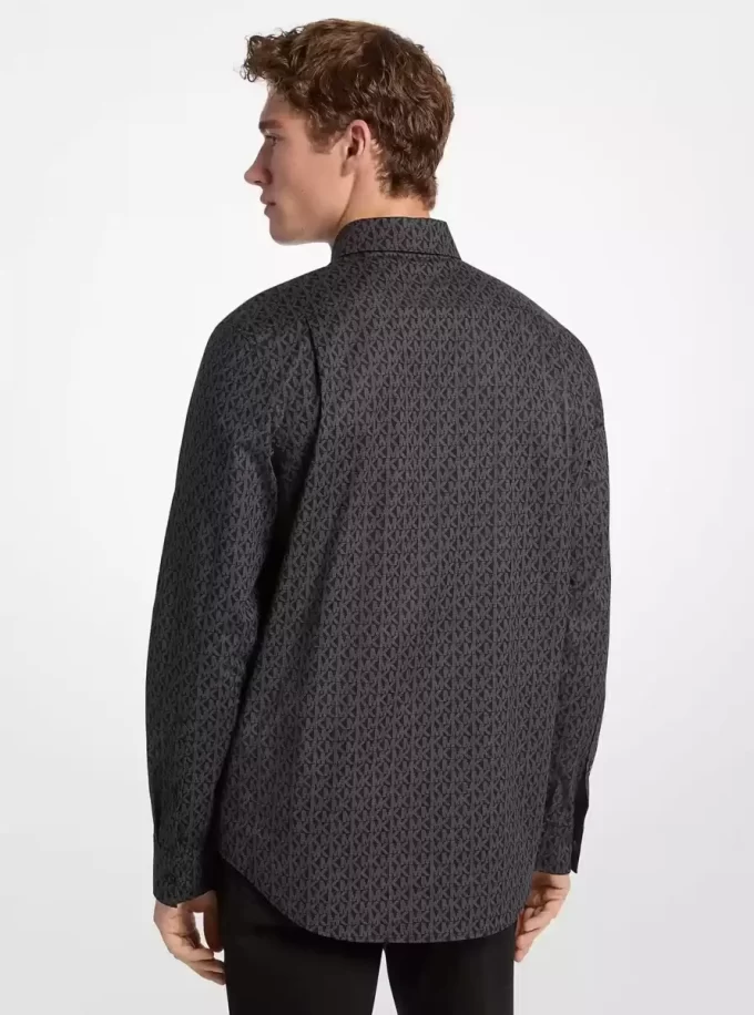 Koszulka z elastycznej bawełny z logo Signature