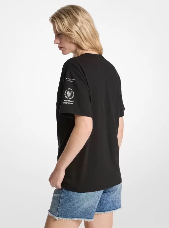 Koszulka z mieszanki bawełny i lnu „Obejrzyj głód”