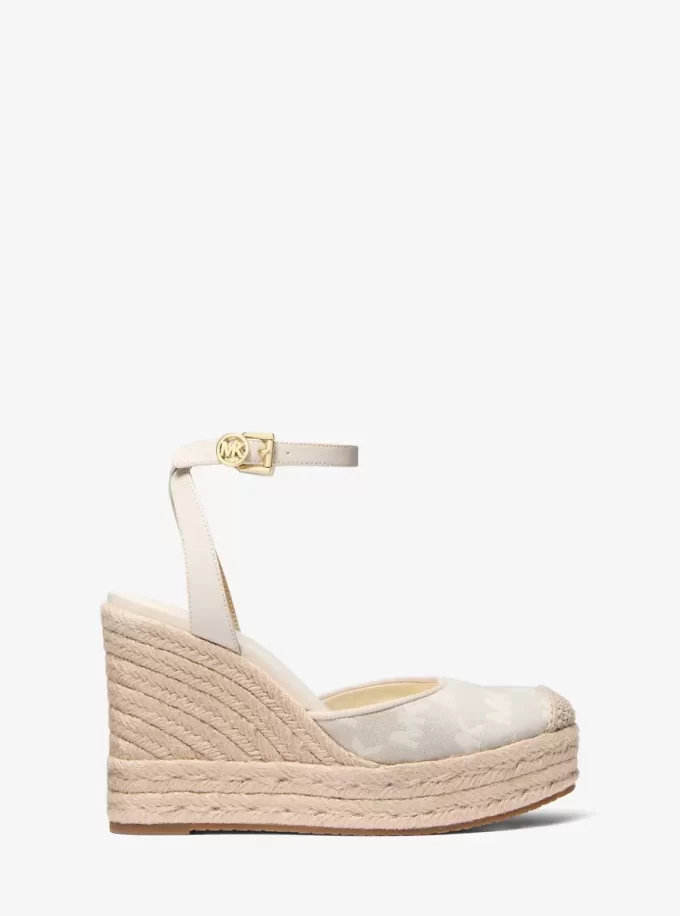 Koturny z espadryli Larissa Logo Jacquard