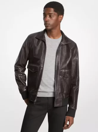 Kurtka Harrington ze skóry w stylu vintage