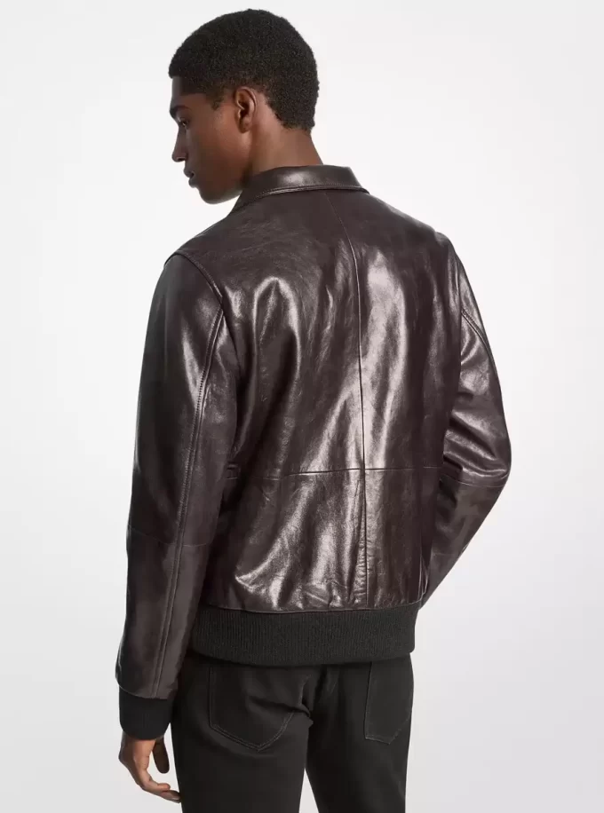 Kurtka Harrington ze skóry w stylu vintage