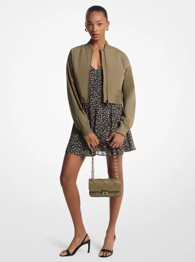 Kurtka typu bomber o skróconej długości