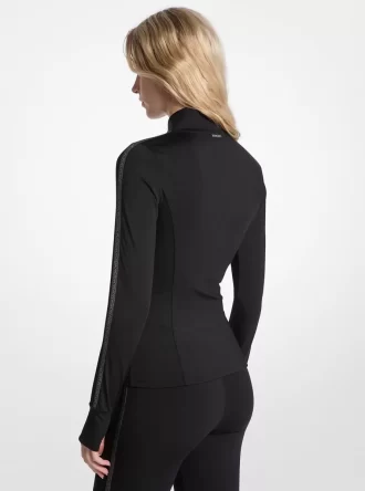 Kurtka z nylonu stretch z taśmą z logo