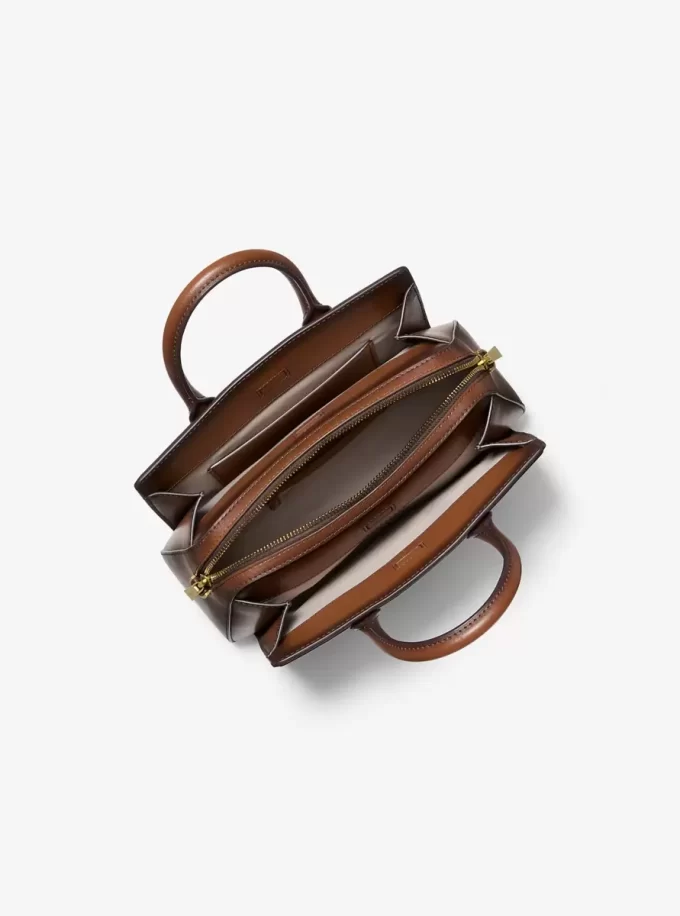 Laila Mała Skórzana Torebka z Polerowanego Szkła