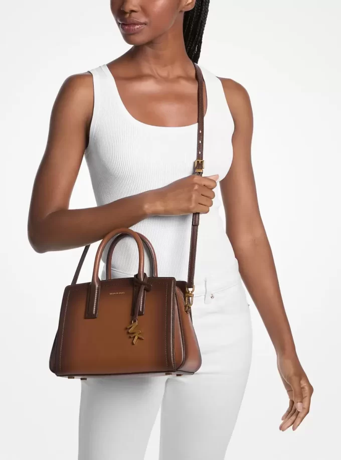 Laila Mała Skórzana Torebka z Polerowanego Szkła