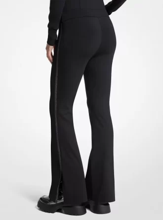 Legginsy z rozciągliwym nylonem i taśmą z logo