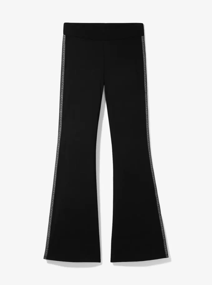 Legginsy z rozciągliwym nylonem i taśmą z logo