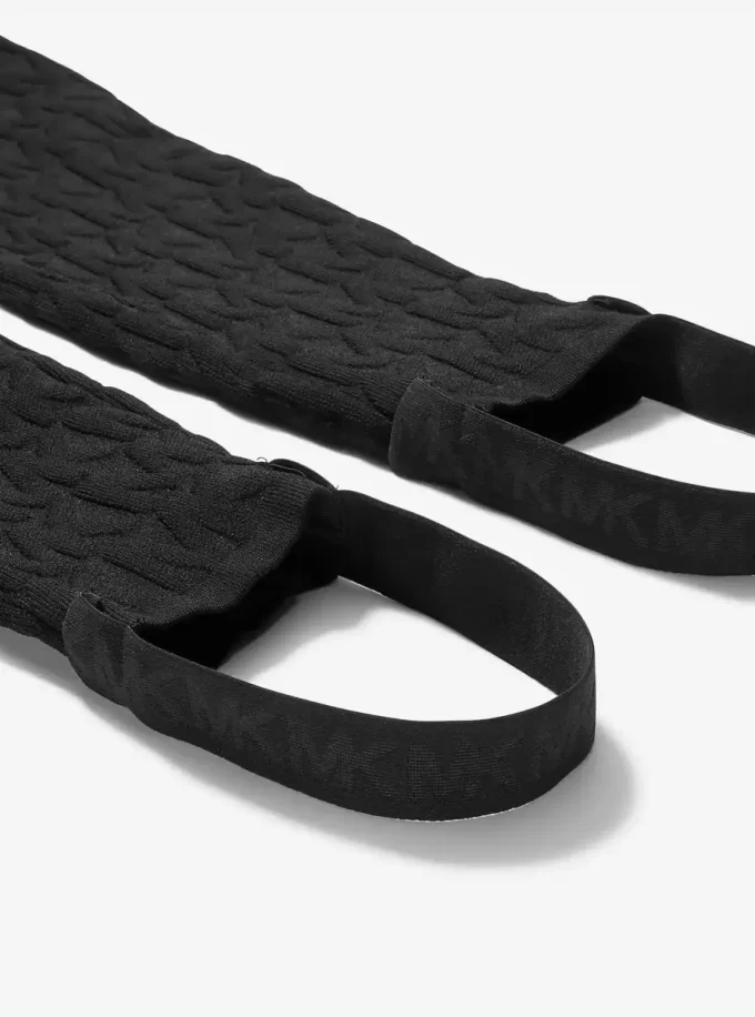 Leginsy narciarskie z wytłoczonym logo i żakardowym paskiem