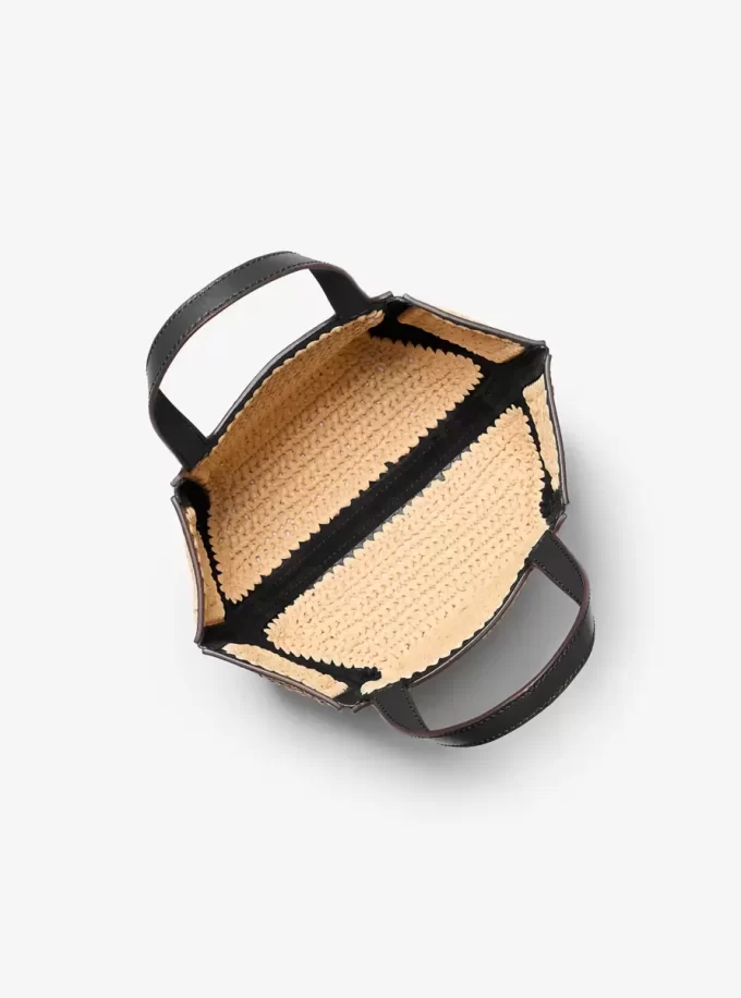 Mała torba Jordi, ręcznie robiona na szydełku i ze skóry