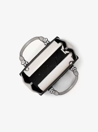 Mała torba listonoszka ze skóry saffiano w blokach kolorów Marilyn