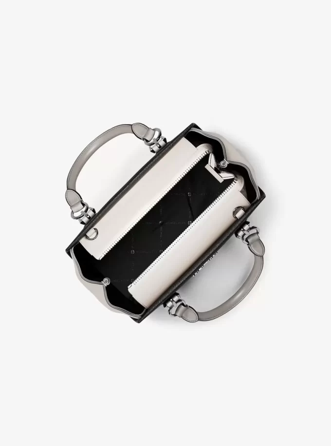 Mała torba listonoszka ze skóry saffiano w blokach kolorów Marilyn