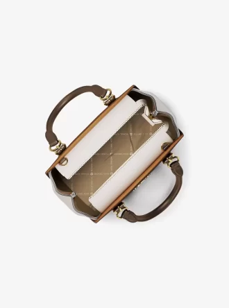 Mała torba listonoszka ze skóry saffiano w blokach kolorów Marilyn