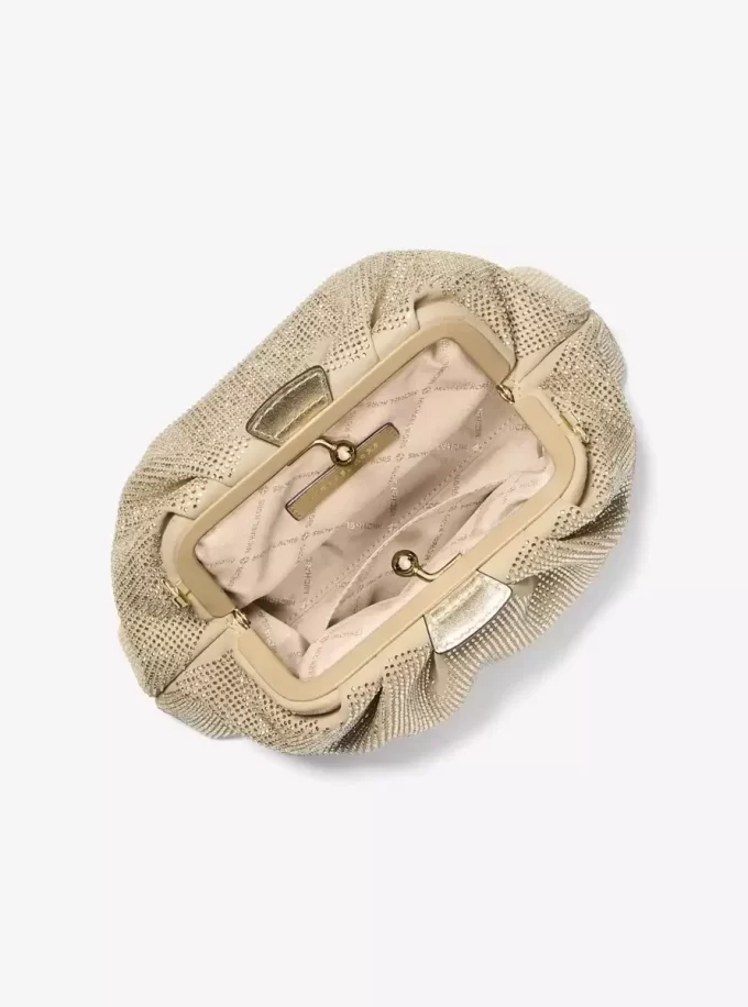 Mała, zdobiona metaliczna torebka na ramię Nola