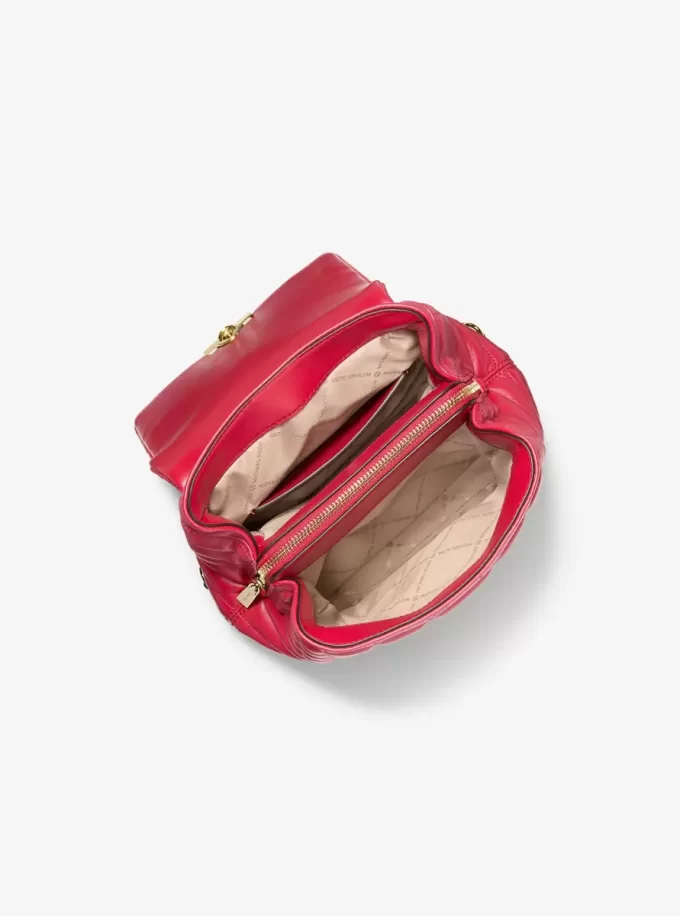 Mały pikowany skórzany plecak Tribeca