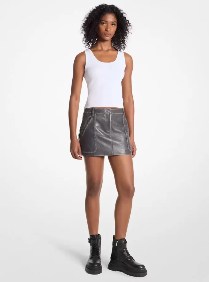 Mini spódniczka skórzana