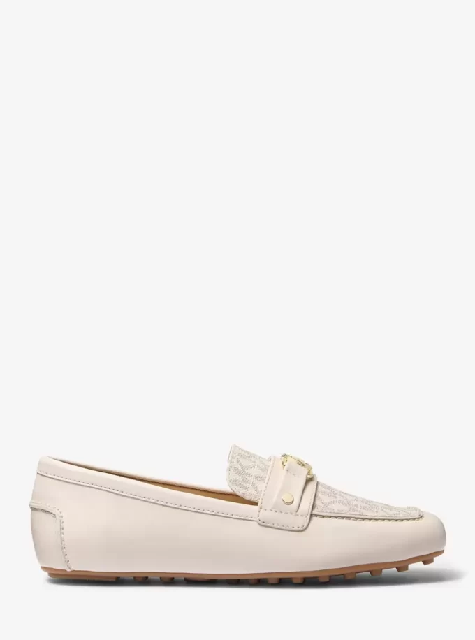 Mokasyny ze skóry Mandy i logo Signature