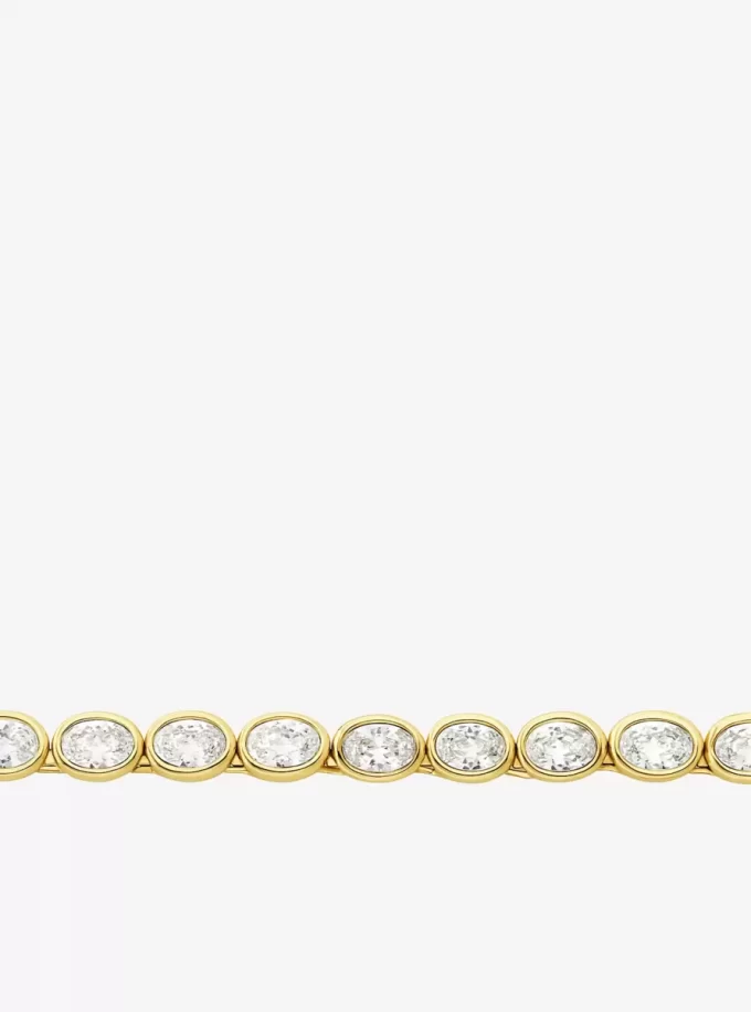 Naszyjnik tenisowy z cyrkonii sześciennej platerowany szlachetnym metalem