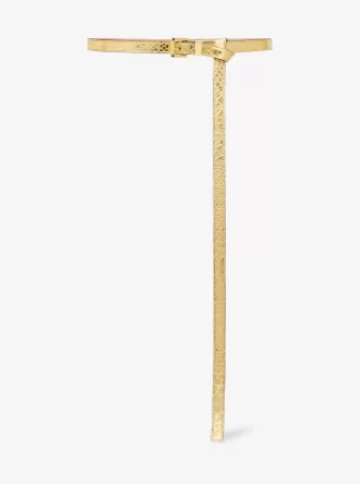 Pasek do spodni ze skóry tłoczonej w metaliczny wzór pytona Pasek do spodni ze skóry tłoczonej w metaliczny wzór pytona