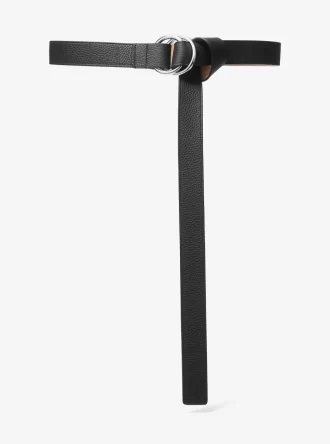 Pasek z podwójnego pierścienia ze skóry groszkowanej