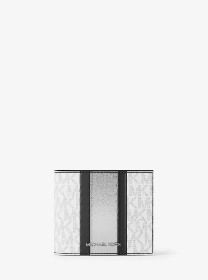 Portfel składany z logo Cooper Signature i metalicznym paskiem