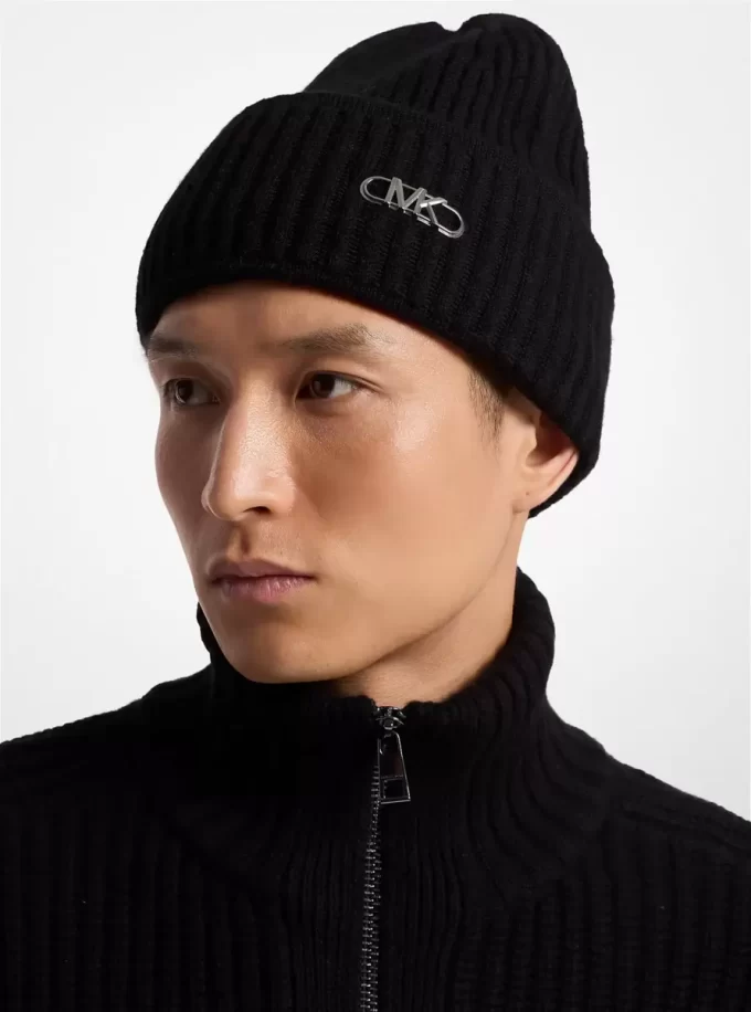 Prążkowana, elastyczna wełniana czapka beanie Prążkowana, elastyczna wełniana czapka beanie