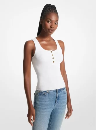 Prążkowany, elastyczny top na ramiączkach