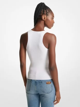 Prążkowany, elastyczny top na ramiączkach