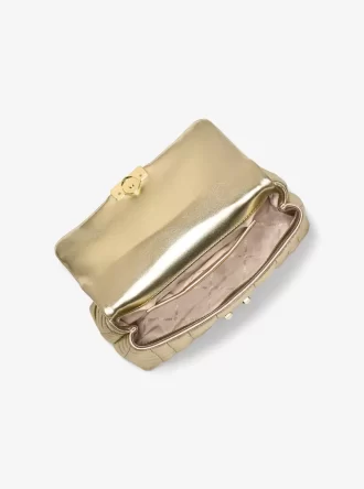 Średniej wielkości metaliczna skórzana torba Tribeca Średniej wielkości metaliczna skórzana torba Tribeca