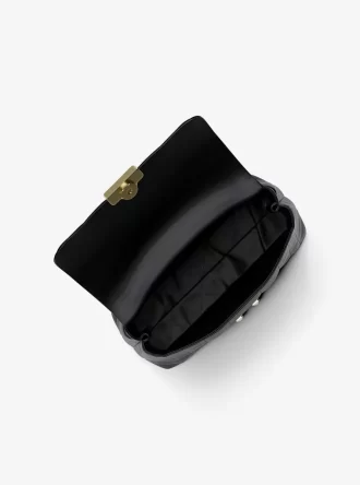 Średniej wielkości pikowana skórzana torba Tribeca