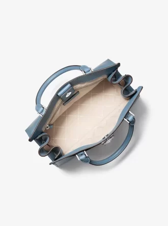 Średniej wielkości skórzana torba Hamilton z wytłoczonym wzorem węża