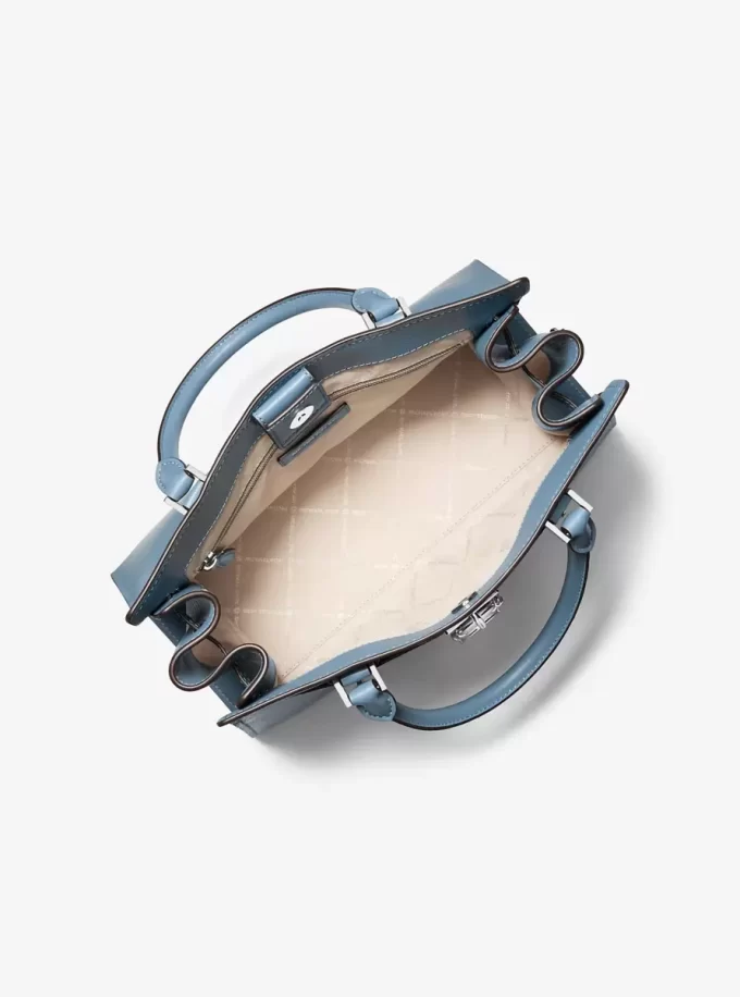 Średniej wielkości skórzana torba Hamilton z wytłoczonym wzorem węża