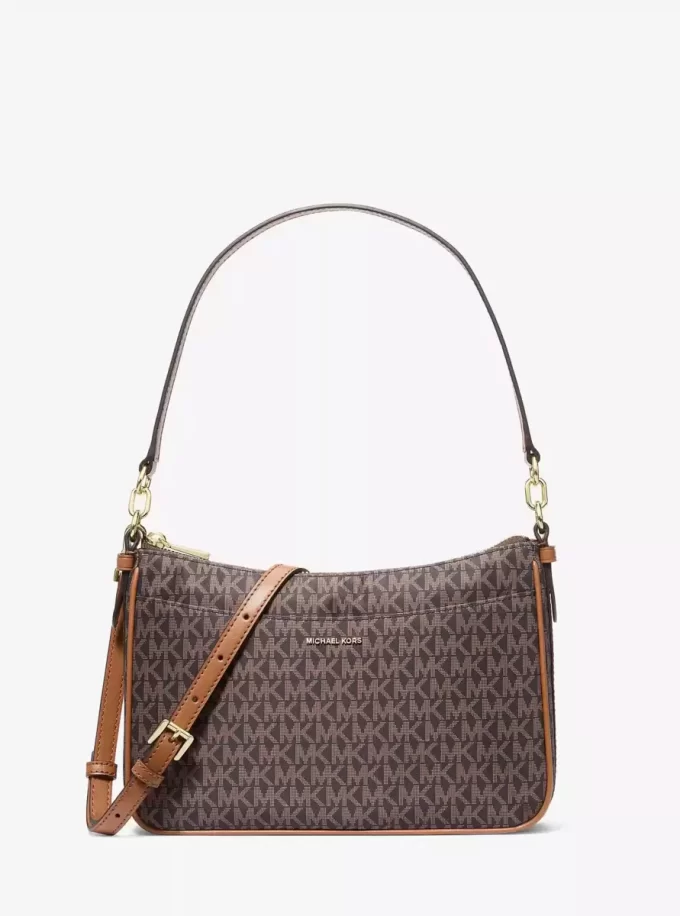 Średniej wielkości torebka kopertówka z nadrukiem z logo Jet Set Signature