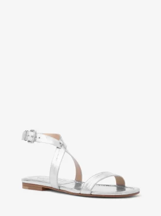 Sandały Bridgette z metalicznym wzorem krokodyla ze skóry